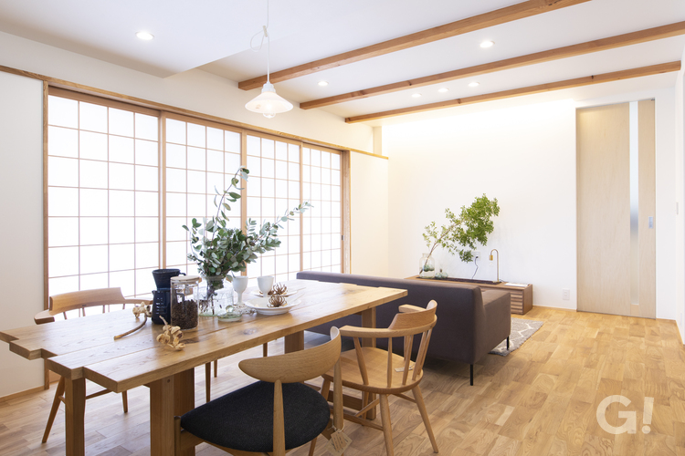 明るい陽射しが差し込む障子のある家　≪香川県高松市で設計士とかっこいい家をつくるなら吉田建設≫