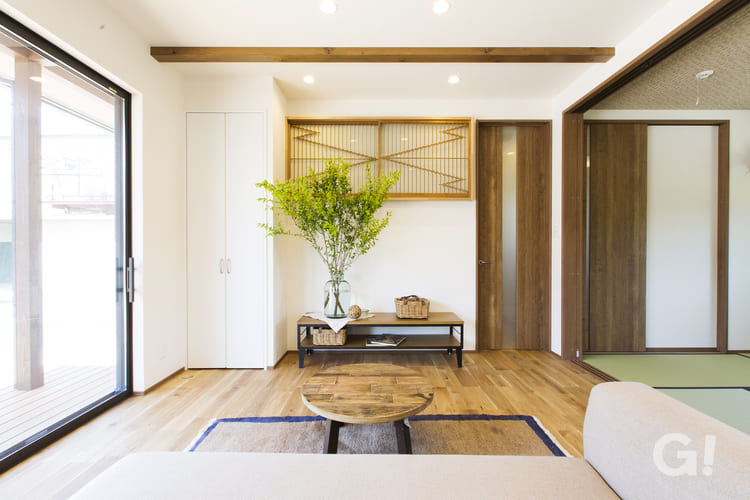 失敗しないリビングの化粧梁 照明と化粧梁の写真8選 注文住宅を写真から新築一戸建て探すなら注文住宅情報サイト はぐくみ Hugkumi