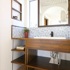 使い勝手の良いカントリーな洗面所