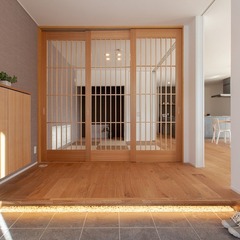 玄関を開けると　開放的な和室空間　光も差し込んで明るい玄関