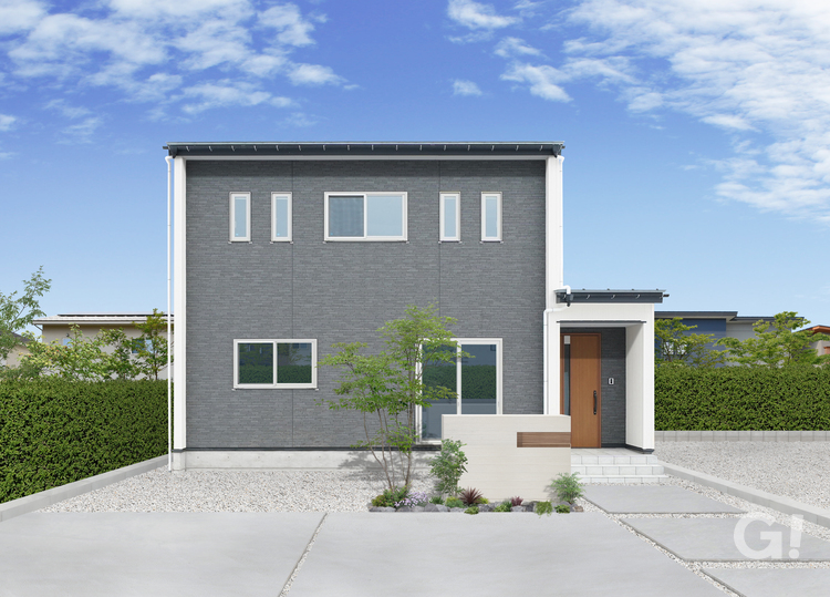 シンメトリーなキューブ型の外観