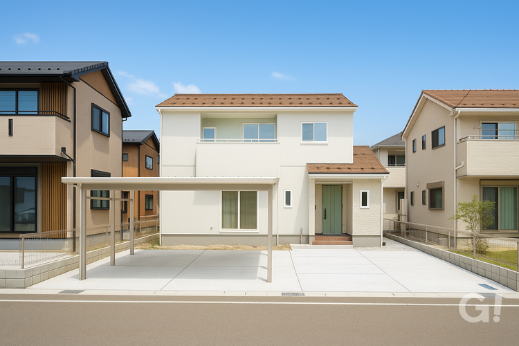 優しい色味が可愛らしい外観