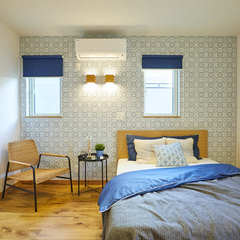 高品質木材の高気密高断熱な北欧の寝室