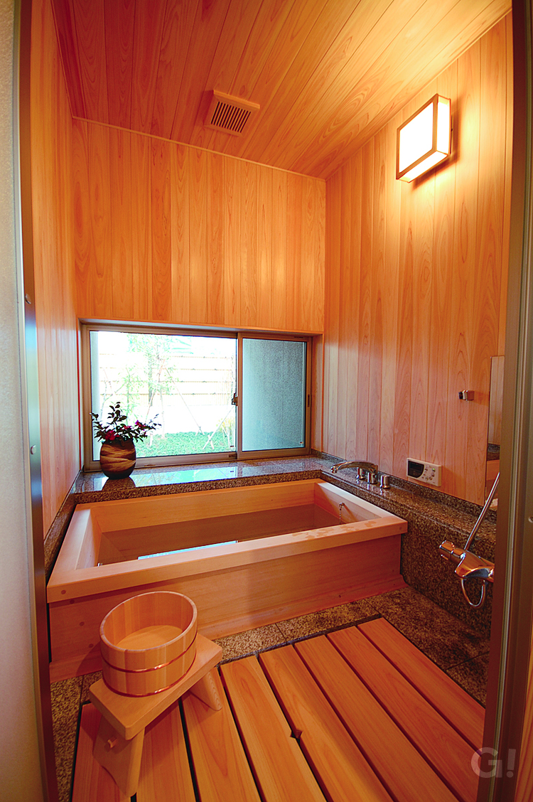 和風旅館に宿泊しているような気分になれる浴室