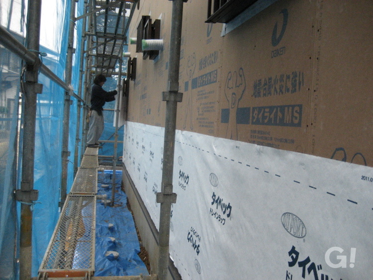 外壁の防水紙　タイペック　千葉県我孫子市の青山都市建設株式会社