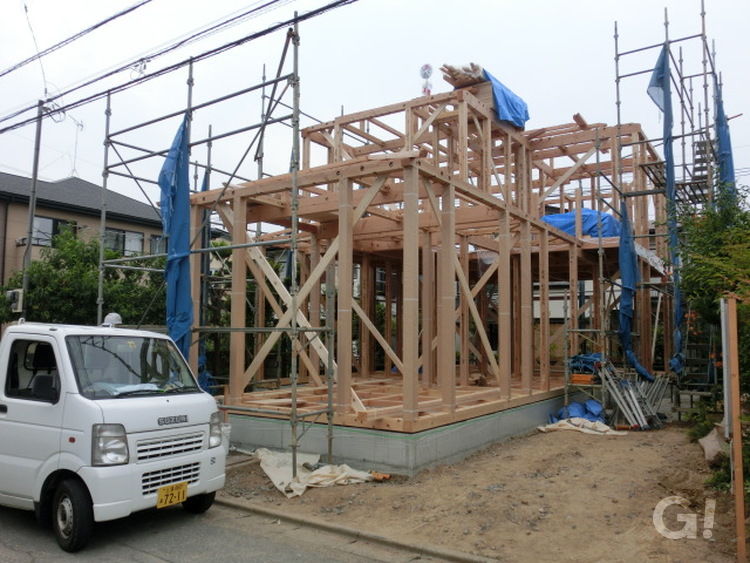 上棟は、一日で骨組を組み立てます。千葉県我孫子市青山都市建設にお任せ下さい。!92
