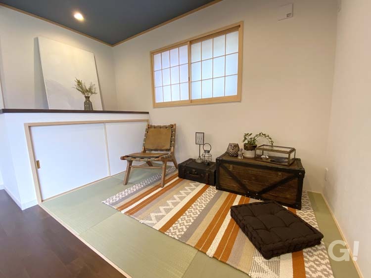 琉球畳スタイルの畳とダルトンの家具・雑貨をセットした落ち着いた空間