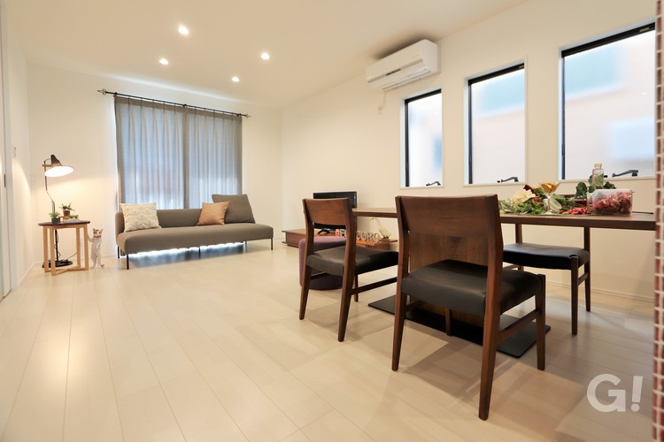 すっきりした空間だけどお洒落が詰まっているシンプルモダンなリビング＆ダイニング