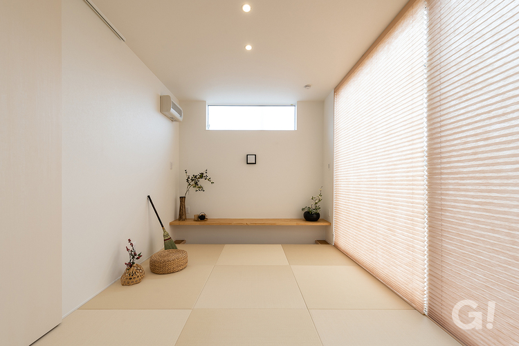 北欧風和室に映える色合いがマッチした琉球畳の写真