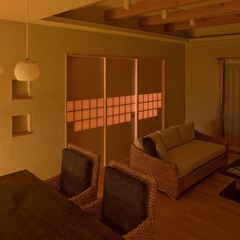 襖からの明かりに癒されるLDK