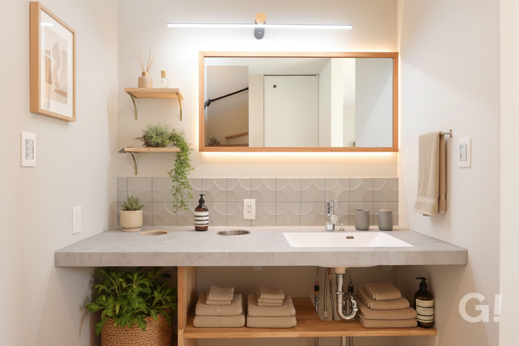 立地条件を活かしたビューポイントのある住まい　洗面