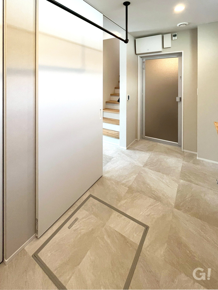 千葉県の工務店が手がけた、ランドリールームと繋がるお風呂の施工事例。