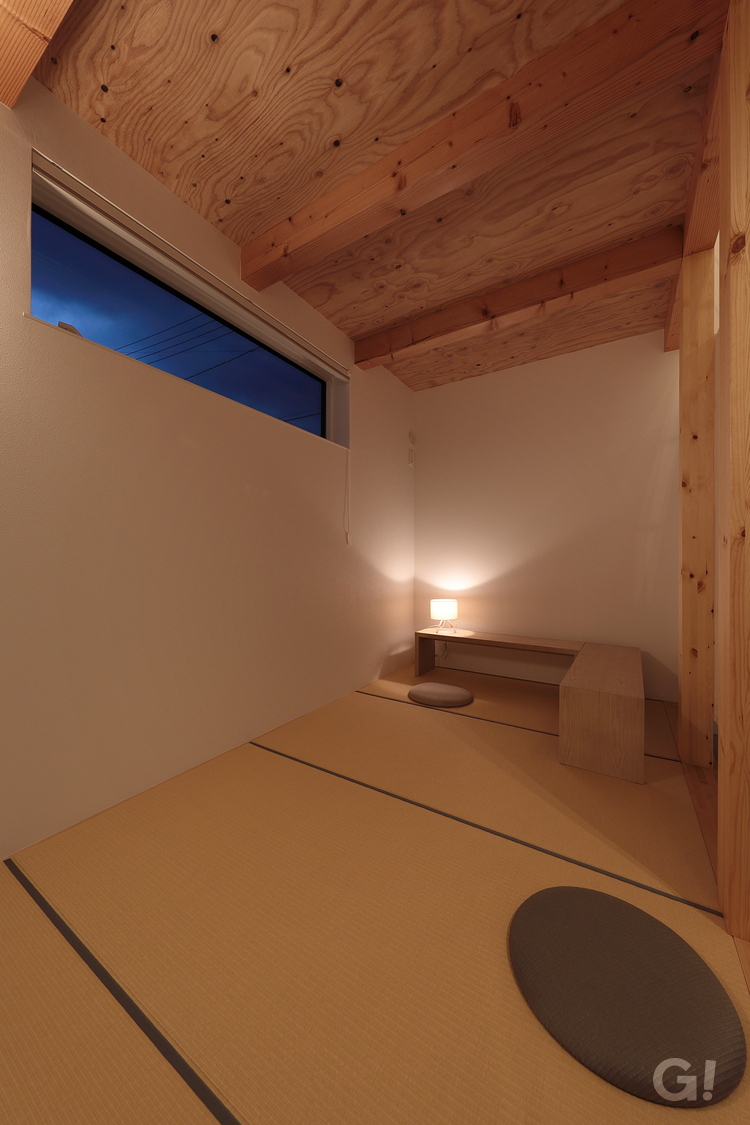 北欧デザイン住宅TRETTIO GRADの和室写真(夜ver.)