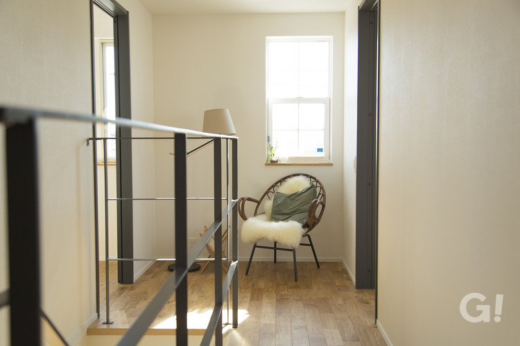 お家の中で1番リラックスして過ごせる空間がいい美しい規格住宅の2階廊下