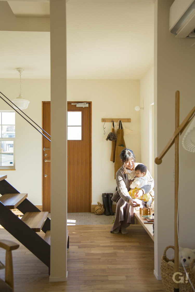 ママ目線を大切にした美しい規格住宅の家族が繋がる快適な間取りの写真