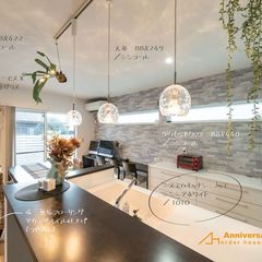 お洒落代表のデザインクロスが映えるキッチン