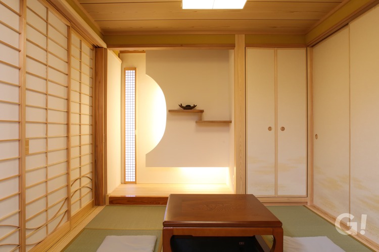 間接照明が趣のある空間演出をしてくれる加茂郡の和モダンな和室
