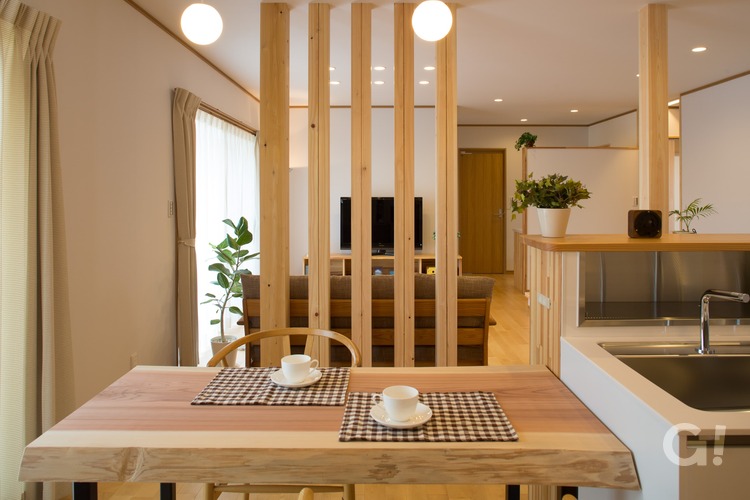 『高品質木材の一枚板テーブルがお洒落でいい！加茂郡の和モダンなダイニング』の写真