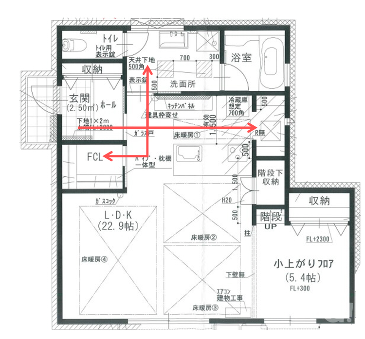 木造で叶える22畳＋7畳の広さと最短の動線_その３