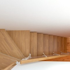 2階から明るい光が入る！シンプルナチュラルなストリップ階段