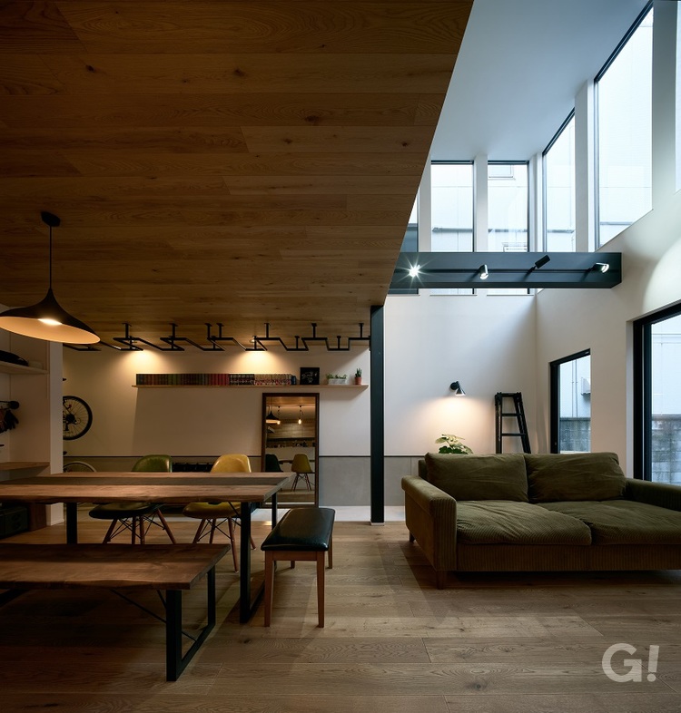 大阪市の現代町屋　リビング