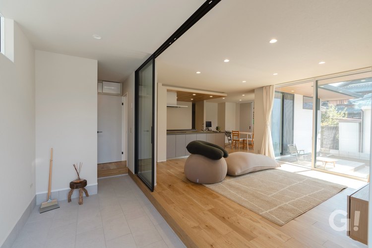 リビング土間のある平屋のお家