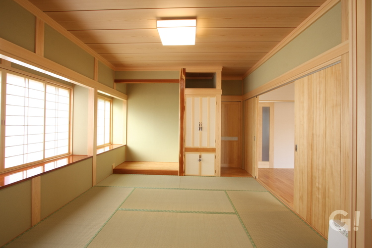 木のぬくもりを感じられる和室。