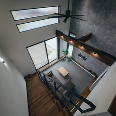 シーリングファンで空気を循環させ、冷暖房効率もアップ