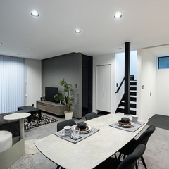 モノトーン調の約23帖のLDK