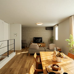 ナチュラルモダンな二階リビングの家