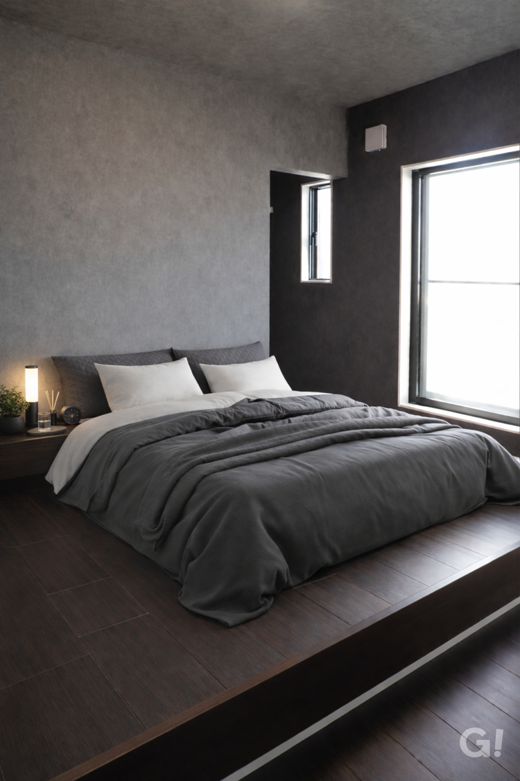 小上がりとやわらかな光に包まれる寝室