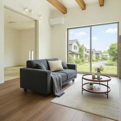 吹抜の光が心地よいリビング